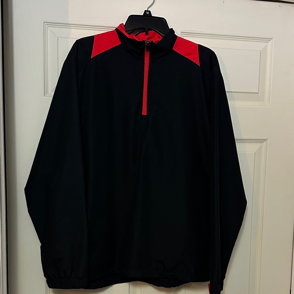 Stylish Black and Red Windbreaker for Men